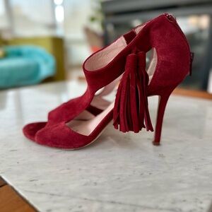 Kate Spade Inga suede heels in maroon